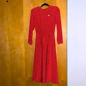 Vintage Liz Claiborne Dress red with white polka dots